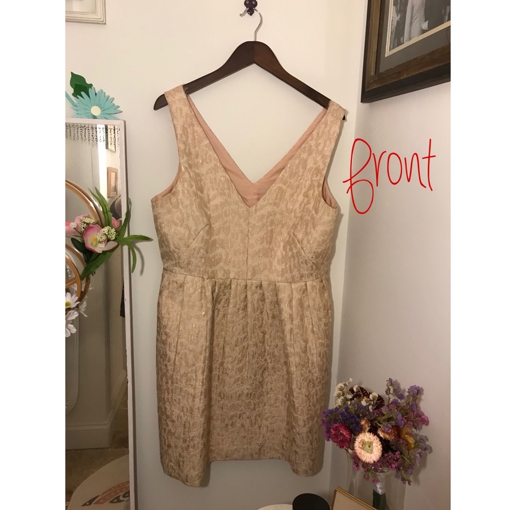 J Crew short gold/pink party dress size 14